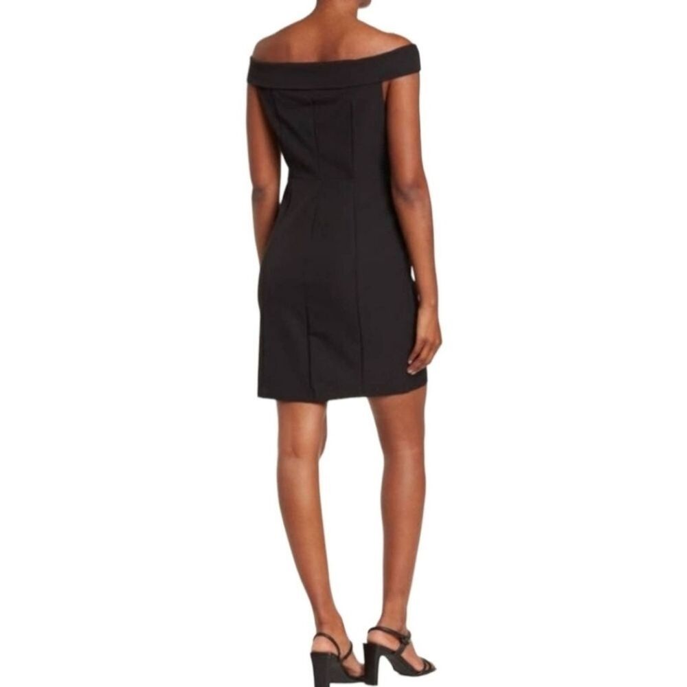 NWT Womens Sam Edelman Off the Shoulder LBD Little Black Mini Dress Size 10 - Picture 6 of 9